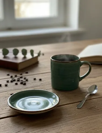 Set farfurii mici 6 bucati Arovo, verde inchis