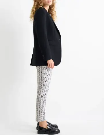 Pantaloni C&A, negru/alb Gri