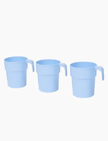 Set cani 3 bucati ACTION, albastru Albastru