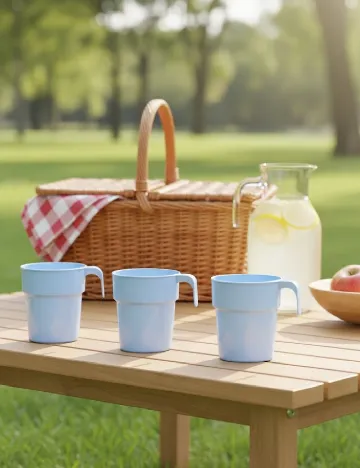 Set cani 3 bucati ACTION, albastru Albastru