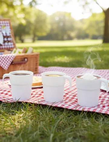 Set cani 3 bucati ACTION, alb Alb