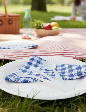 Set tacamuri plastic PLAST1, alb Alb