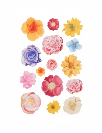 Set stickere autocolante 3D Hobby Flora, mix culori Mix culori