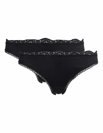 Set chiloti 2 perechi Undies International, negru Negru