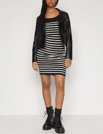 Rochie scurta Only, negru/alb Negru