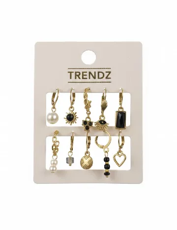 Set Cercei 10 bucati Trendz, auriu