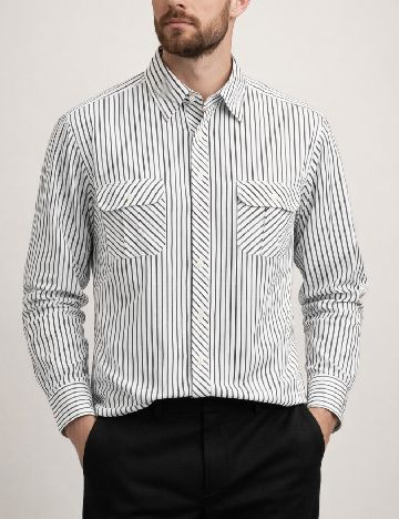 Camasa Zara, alb/albastru