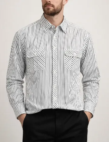 Camasa Zara, alb/albastru