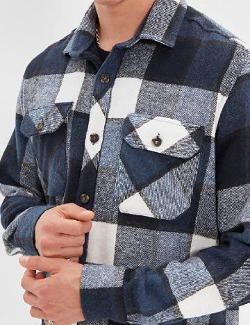 Camasa TRENDYOL, albastru/alb