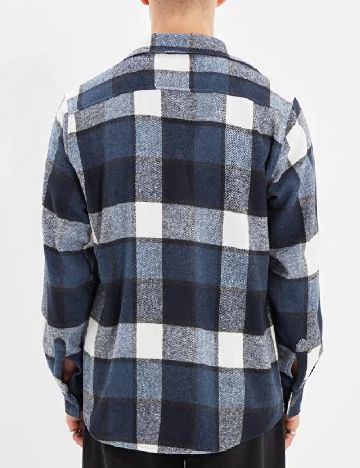 Camasa TRENDYOL, albastru/alb