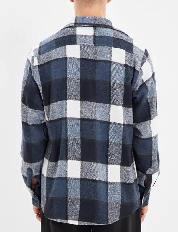 Camasa TRENDYOL, albastru/alb