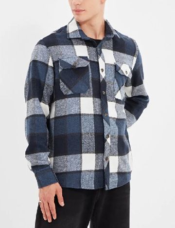 Camasa TRENDYOL, albastru/alb