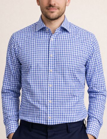 Camasa Zara, alb/albastru