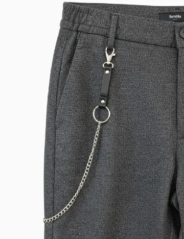 Pantaloni Bershka, gri inchis