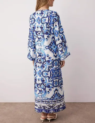 Rochie lunga TRENDYOL, albastru/alb