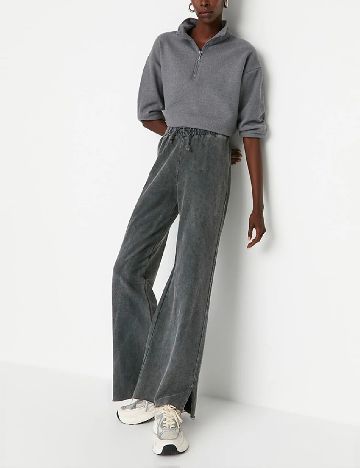 Pantaloni TRENDYOL, gri inchis