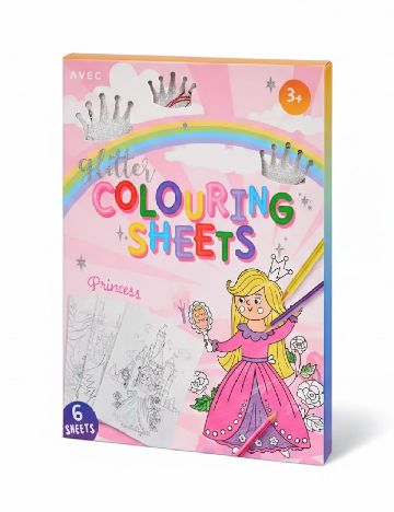 Set foi de colorat cu sclipici 6 bucati AVEC, mix culori