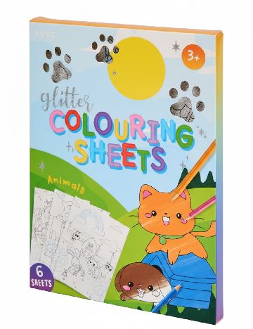 Set foi de colorat cu sclipici 6 bucati AVEC, mix culori