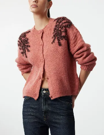 Cardigan TRENDYOL, roz pudra