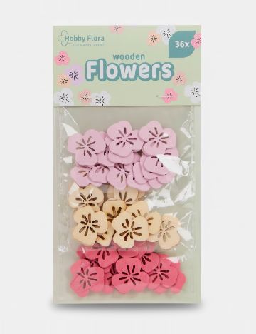Flori din lemn Hobby Flora, mix culori