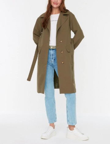 Trench TRENDYOL, kaki