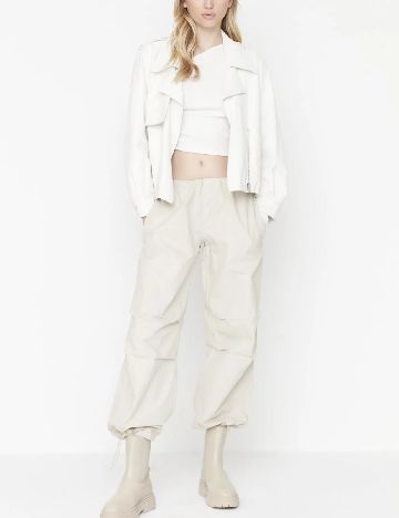 Pantaloni TRENDYOL, ecru