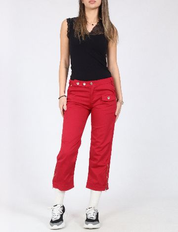 Pantaloni trei sferturi Zara, rosu