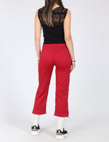 Pantaloni trei sferturi Zara, rosu