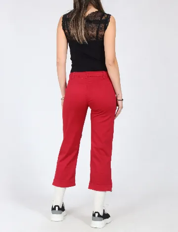 Pantaloni trei sferturi Zara, rosu