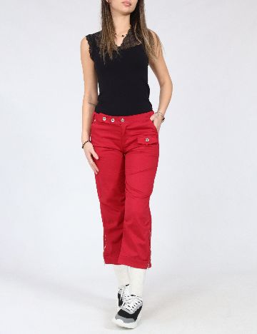 Pantaloni trei sferturi Zara, rosu