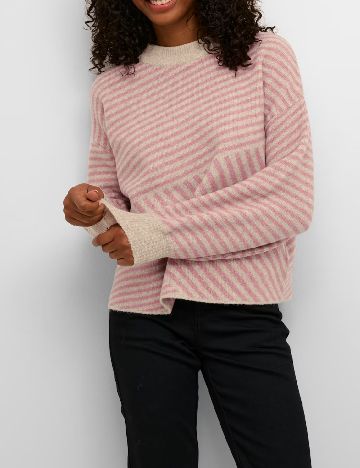 Pulover Kaffe, roz/bej