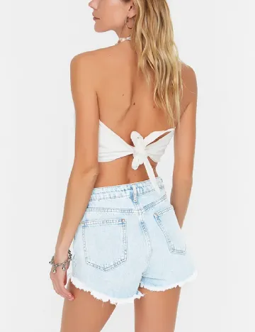 Pantaloni scurti TRENDYOL, albastru deschis