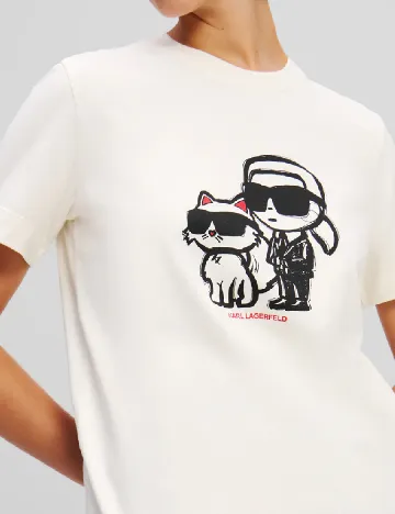 Tricou KARL LAGERFELD, ecru