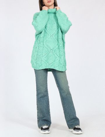 Pulover Oversize Zara, verde