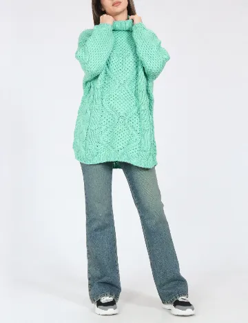 Pulover Oversize Zara, verde