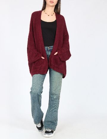 Cardigan Oversize Pull&Bear, visiniu