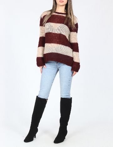 Bluza Zara, crem/visiniu