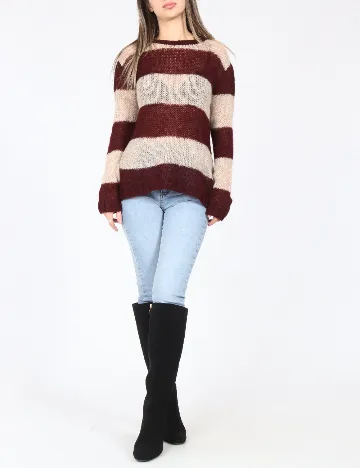 Bluza Zara, crem/visiniu