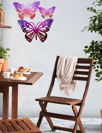 Set fluturi decorativi metalici, mov