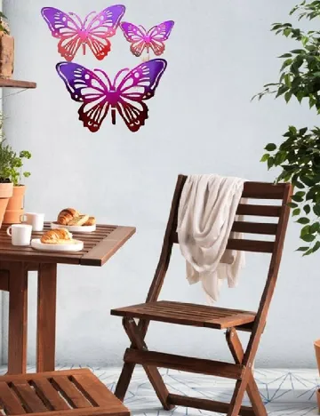 Set fluturi decorativi metalici, mov