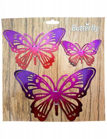Set fluturi decorativi metalici, mov