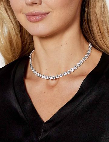 Colier Swarovski, argintiu