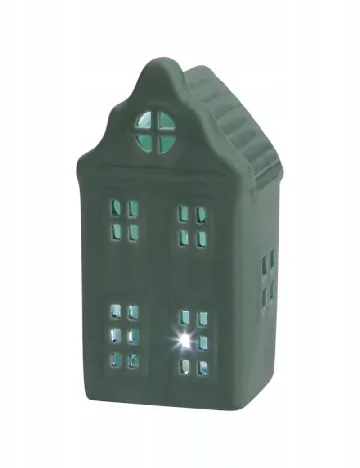 Lampion ceramic cu iluminare LED Home Accents, verde