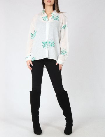 Camasa Answear LAB, alb/verde