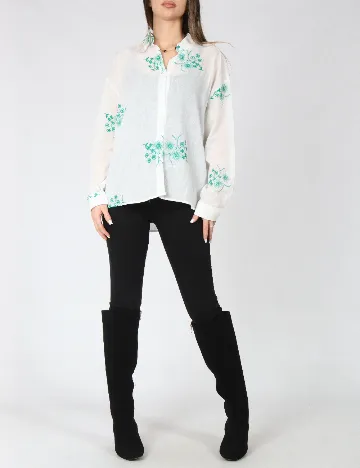 Camasa Answear LAB, alb/verde