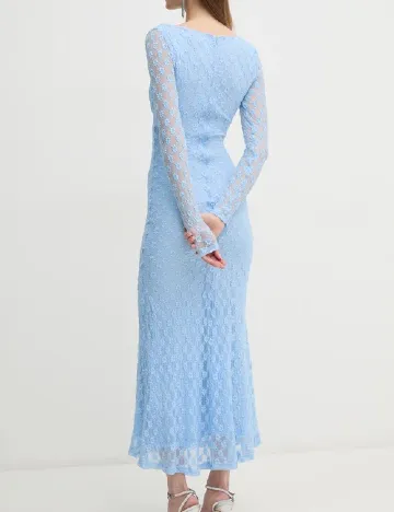 Rochie lunga Bardot, albastru