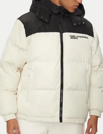 Geaca Karl Lagerfeld Jeans, ecru