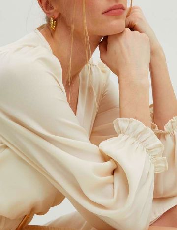 Rochie lunga Answear LAB, crem