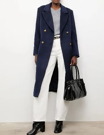 Palton oversize Answear LAB, bleumarin