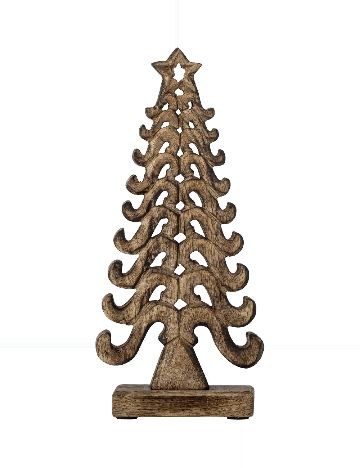 Brad decorativ din lemn de mango sculptat manual Bloomingville, maro